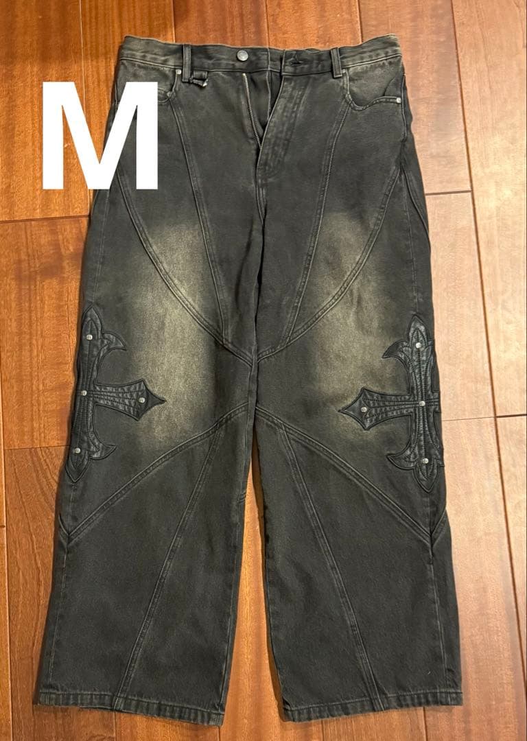 Cross Leather Patch Denim Jacket セットアップ