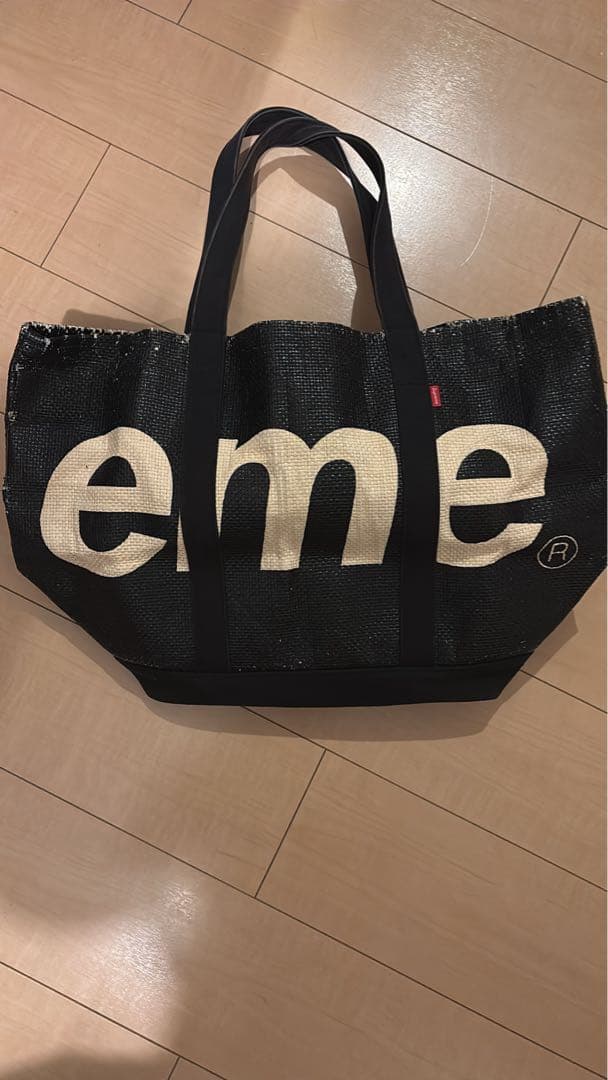 SUPREME Raffia Tote Bag シュプリーム トートバック 黒