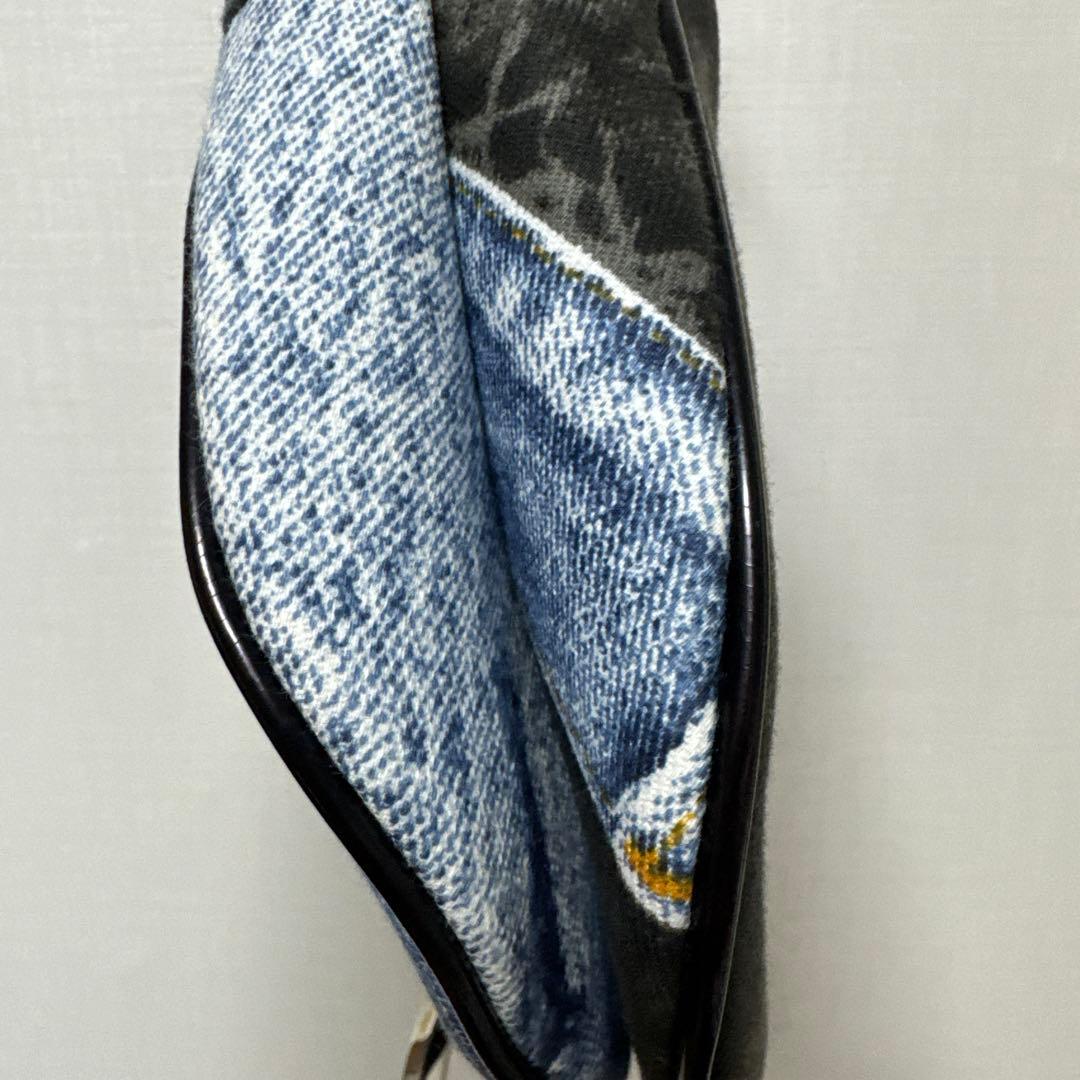 極美品 クリスチャンディオールショルダーサドルバッグガリアーノデニムシルバー金具