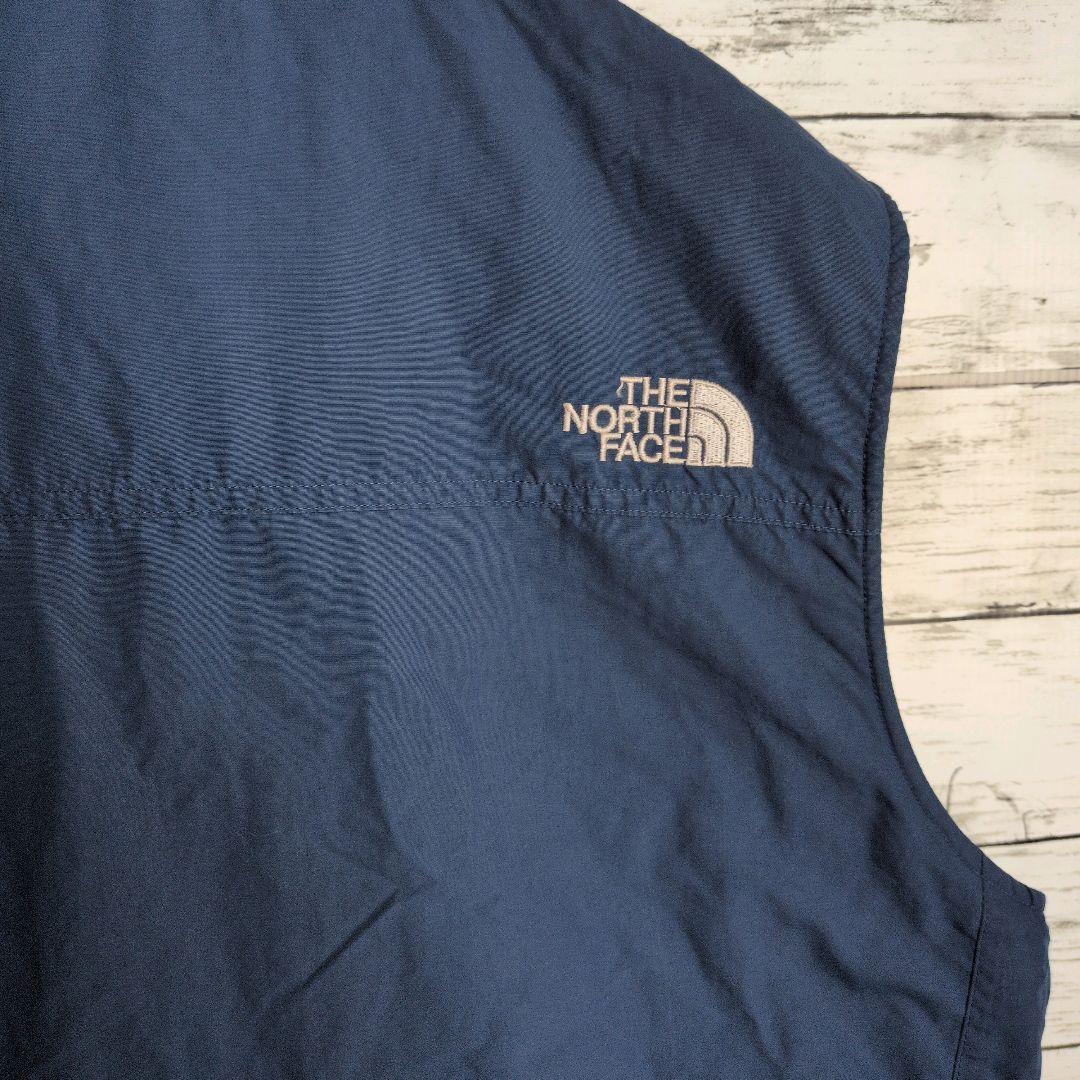 ノースフェイス 刺繍ロゴ リバーシブル ダウンベスト メンズ古着 希少モデル