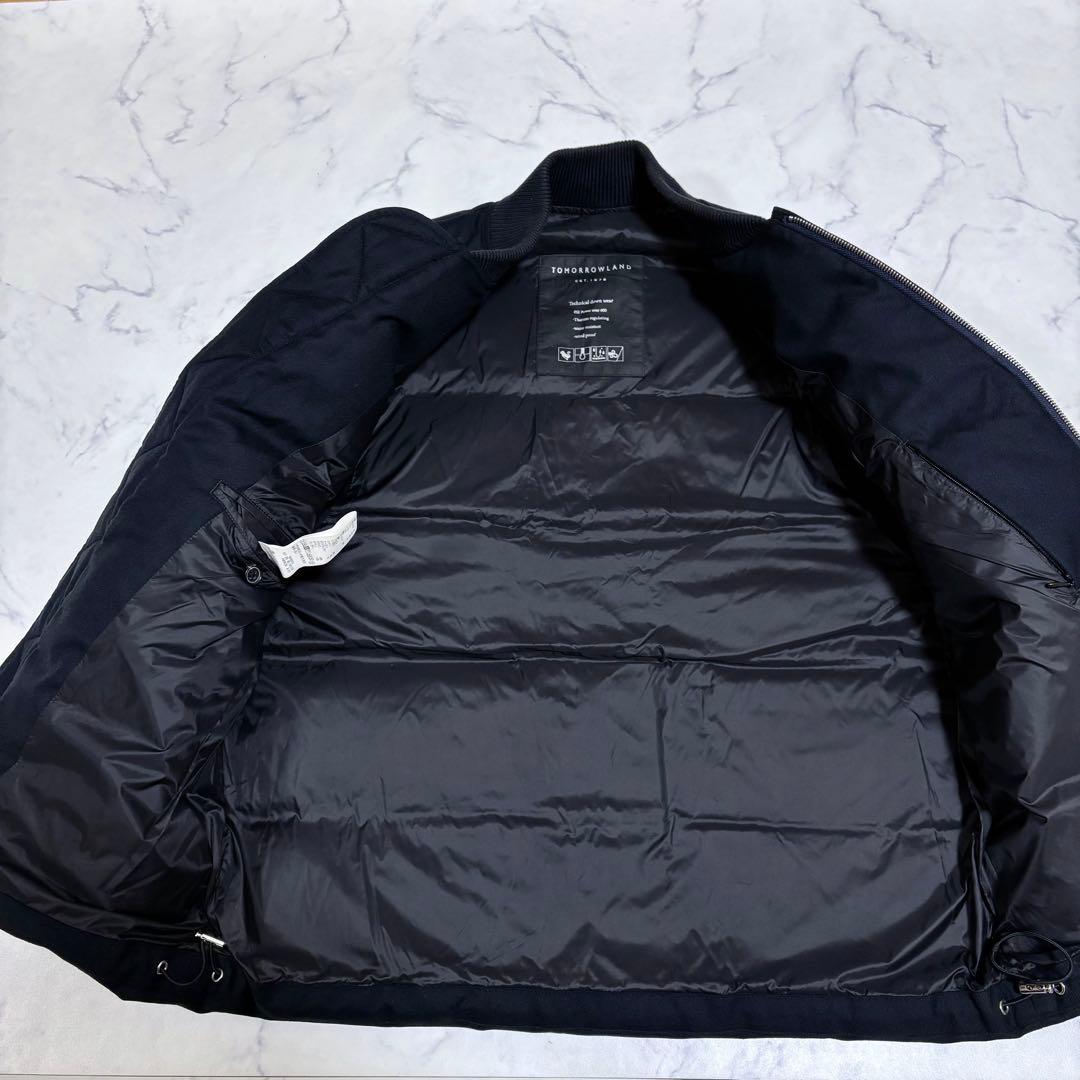 極美品 トゥモローランド ダウンベスト メンズ シルク 黒 近年モデル SM相当
