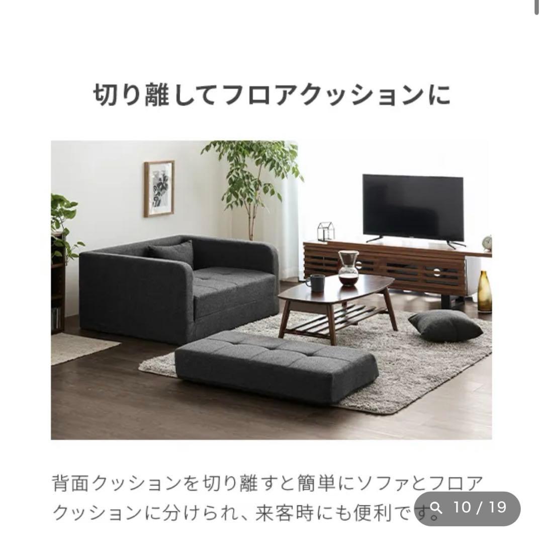 [幅103cmコンパクトにくつろげる] 2WAYマルチソファーベッド ロータイプ