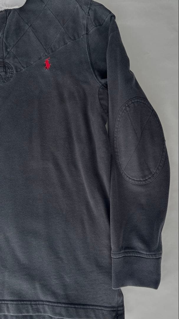 Polo Ralph Lauren ラグビーシャツ Mブラック エルボーパッチ