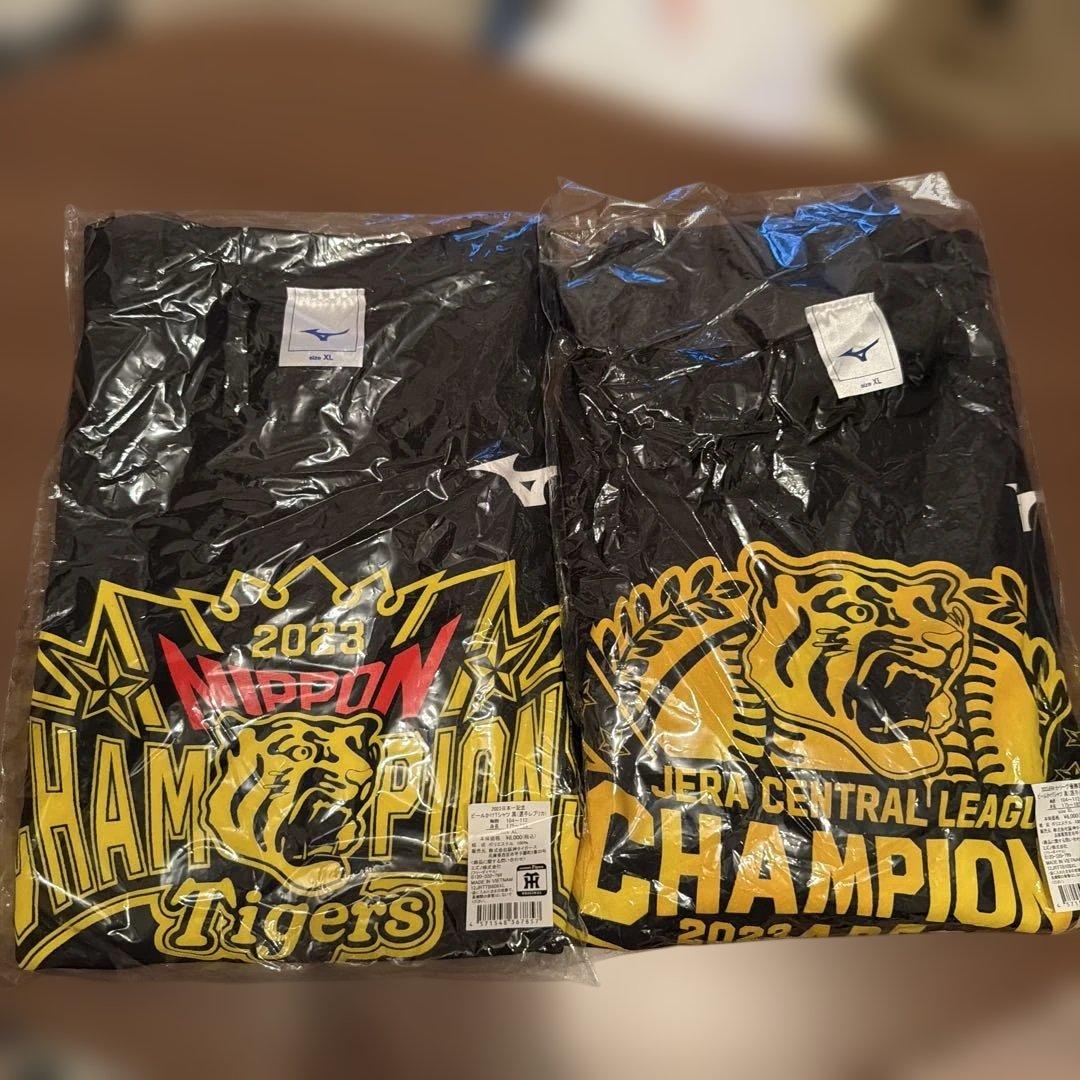 阪神タイガース 2023JERAセ・リーグ優勝記念 日本一記念ビールかけＴシャツ
