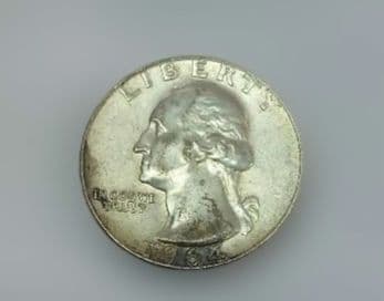 アメリカの銀貨25セントクォーターダラー1964