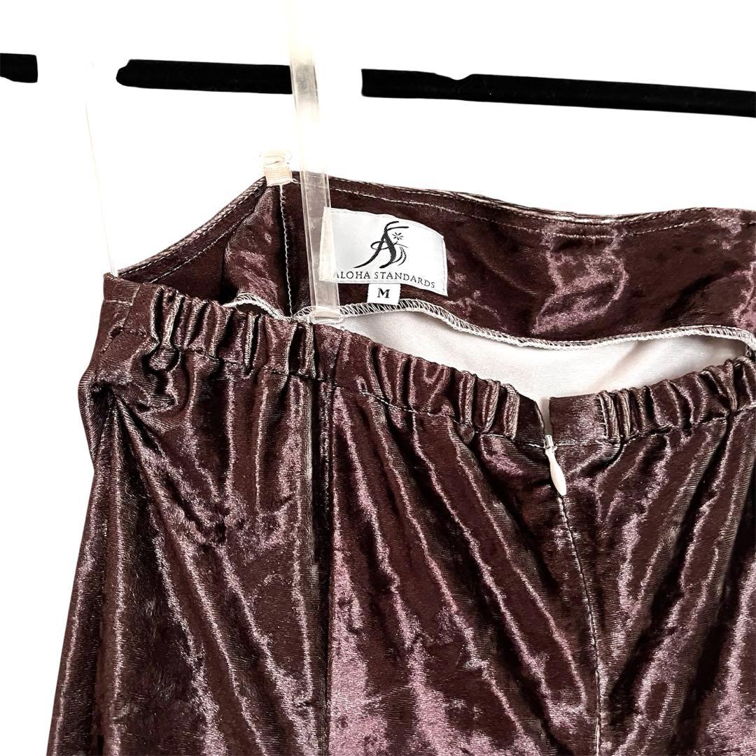 フラダンス衣装 アロハスタンダード ロングドレス グラデーション ベロア M