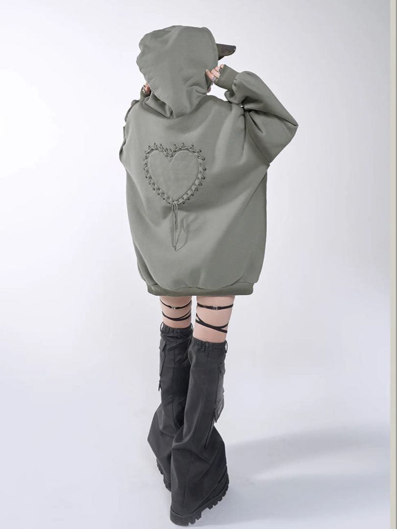 ダーリッチ Darich スプレーレースアップフーディー パーカー ワンピース