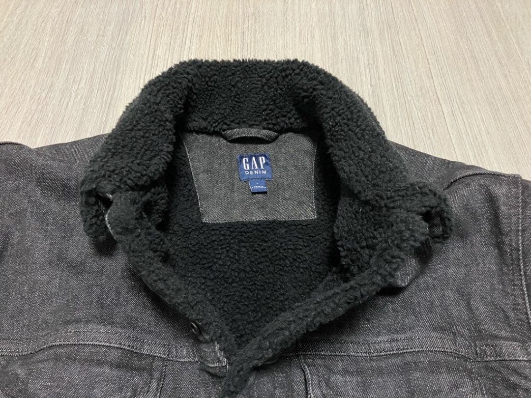 【美品】GAP ストレッチボアデニムジャケット 黒 L
