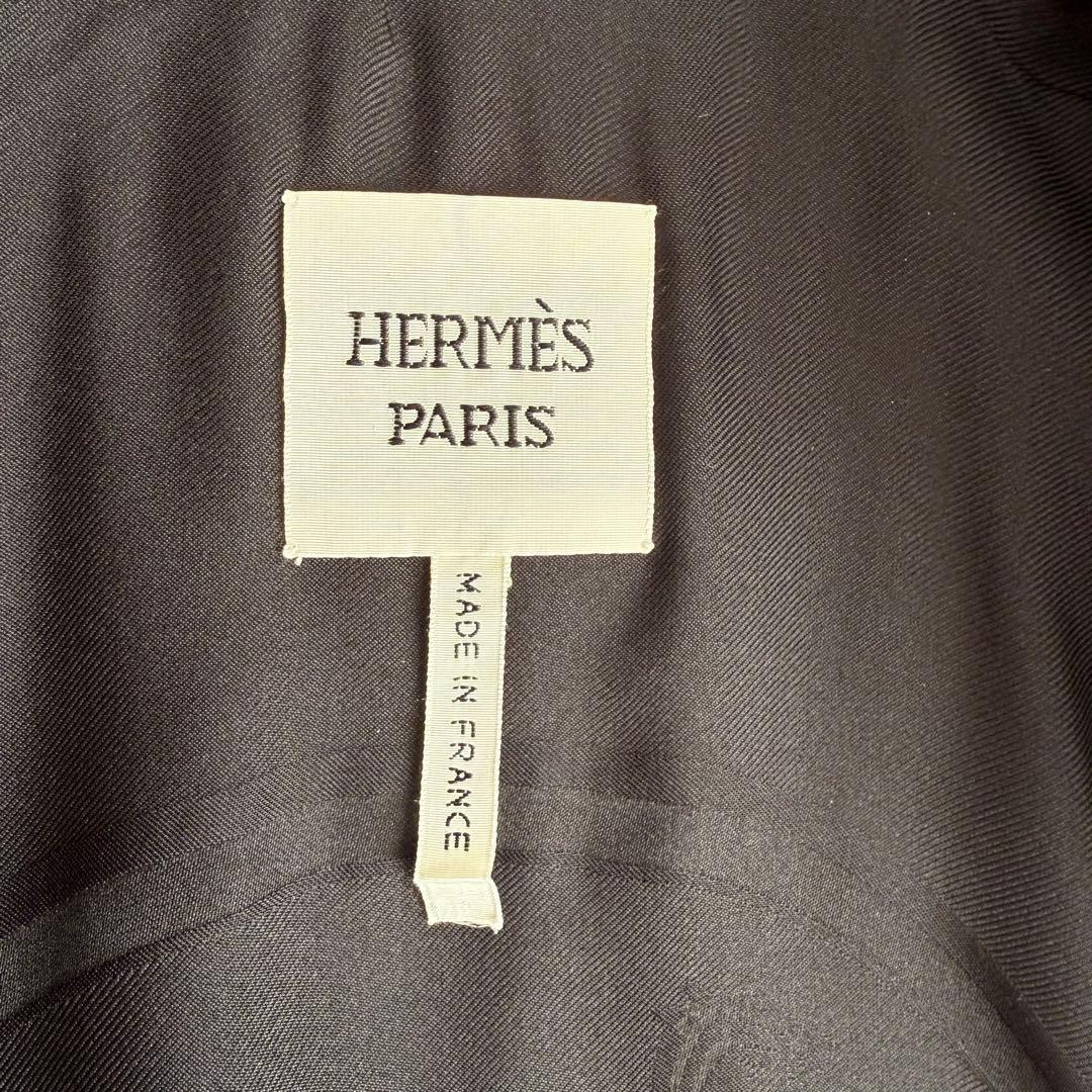 付属品付 幻 HERMES エンブロイダリー ラムレザーロングベスト ブラック