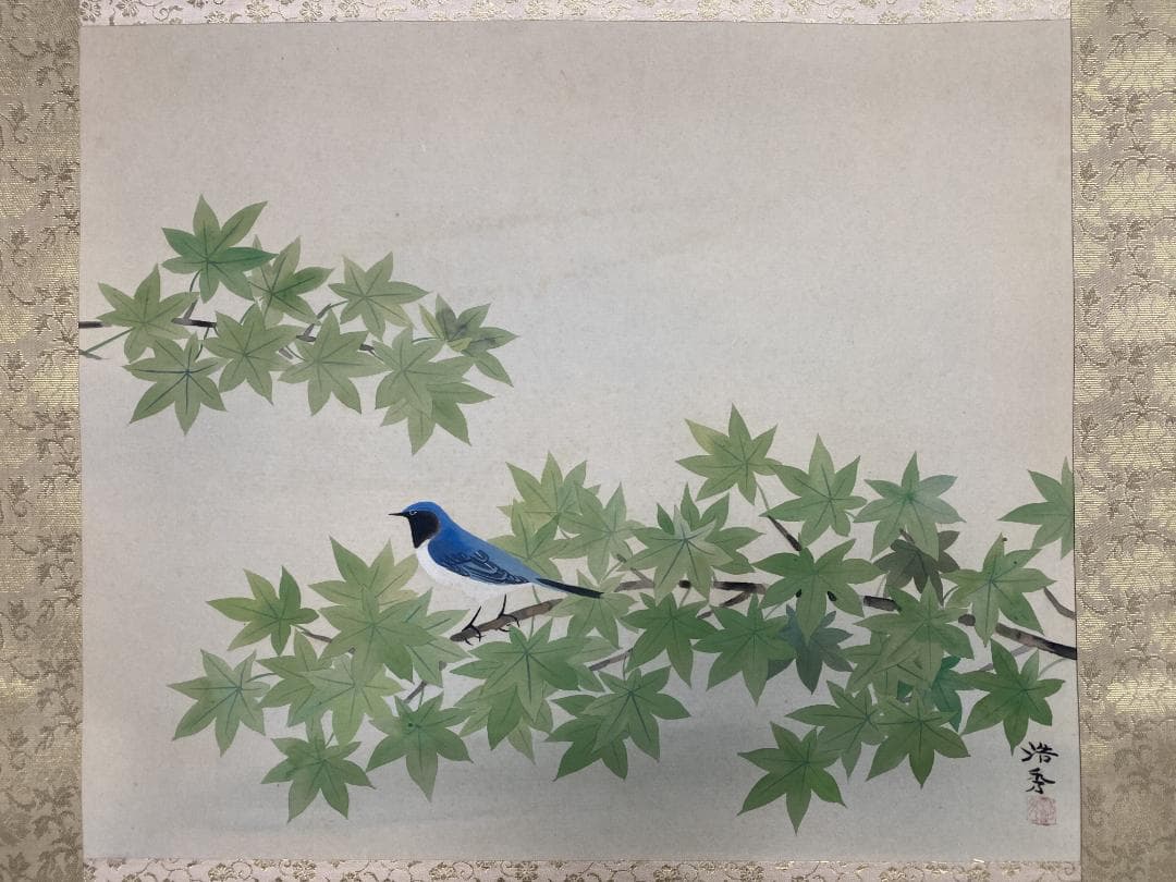 ど*み様 槍田浩秀『春歌秋囀』四幅対 惜春歌 風待鳥 千里草 訪友雪 花鳥図 千