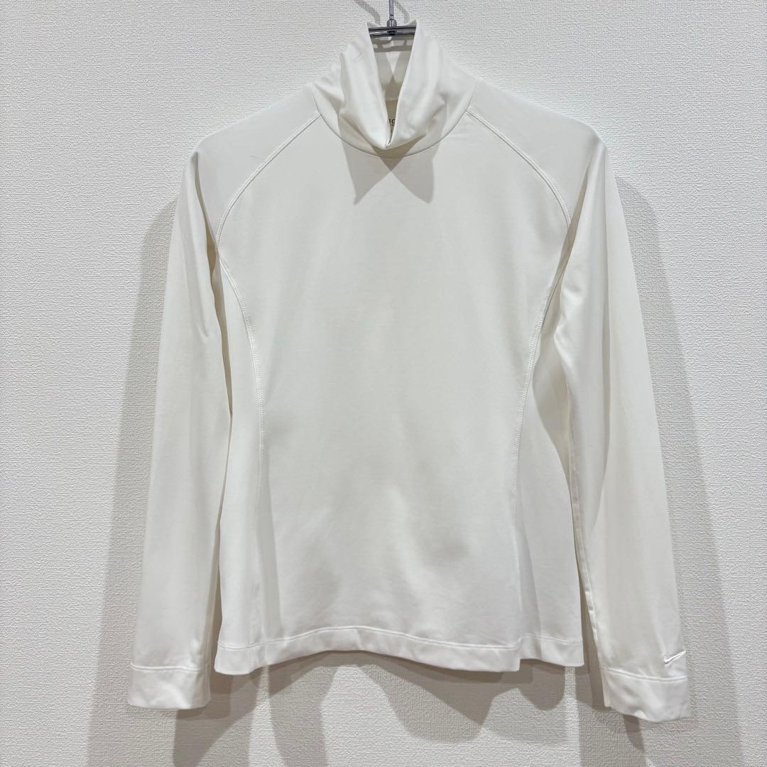 ナイキゴルフ　Nike Vネックニットベスト　モックネックシャツ 緑白　春　M