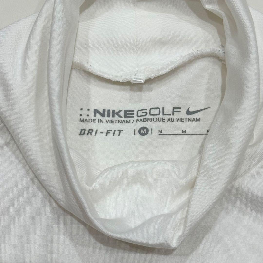 ナイキゴルフ　Nike Vネックニットベスト　モックネックシャツ 緑白　春　M