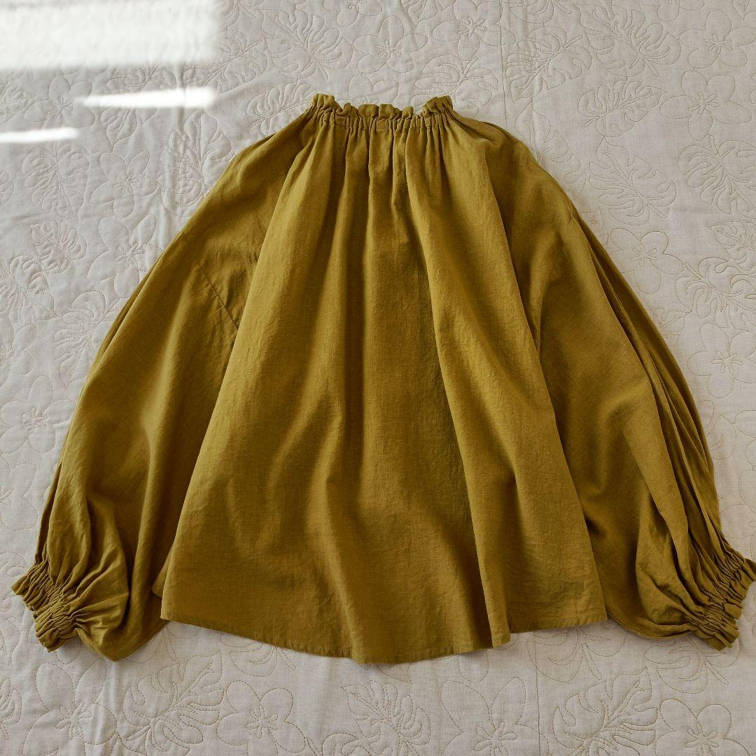 【新品未使用品】ハンドメイド　コットンリネン　作家物　ブラウス