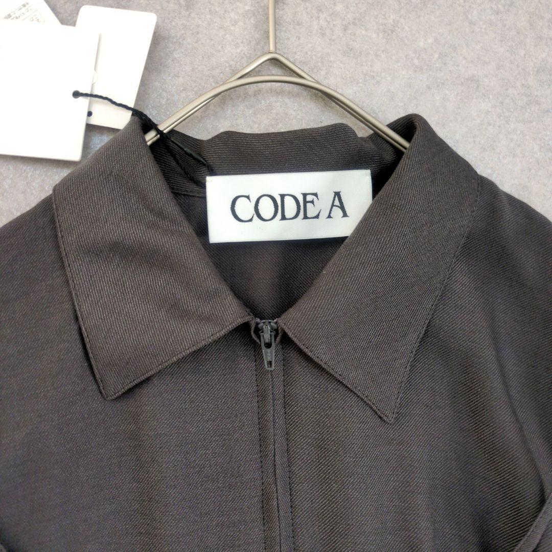 新品タグ付CODE Aコードエー ウール混 ジップアップフィットシャツ ブラウス