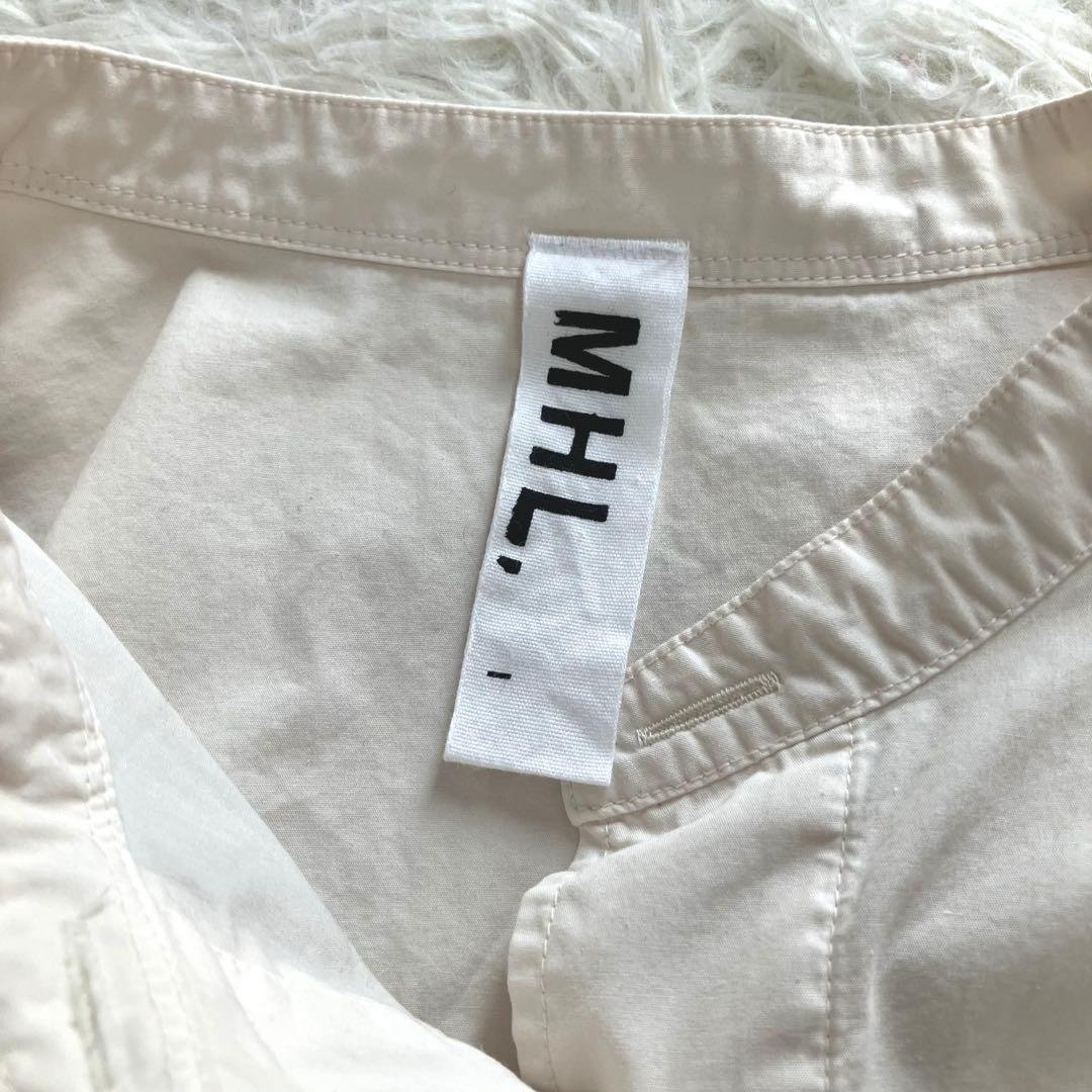 マーガレットハウエル MHL. コットン シャツ ブラウス 長袖 バンドカラー