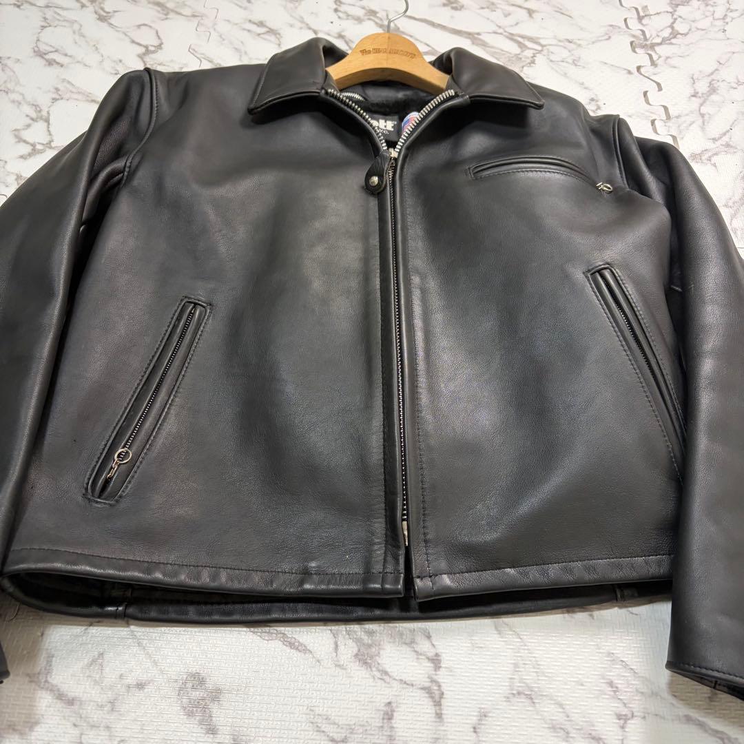 奇跡の46size/極美品✨schott トラッカージャケット ボア 黒 642