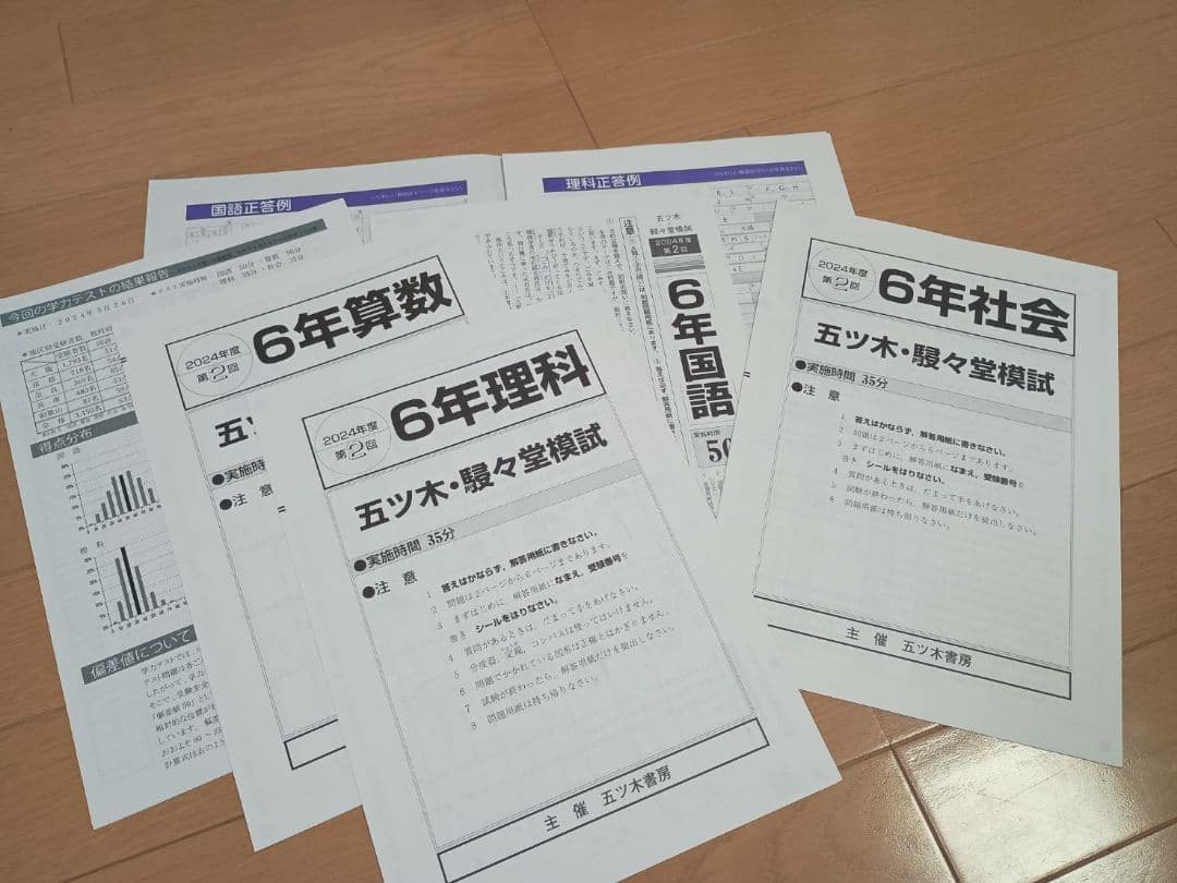 2024年 五木駸々堂模試　6年過去問