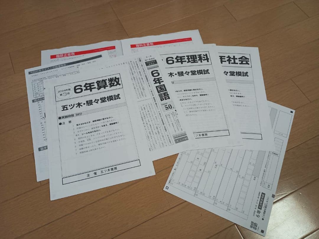 2024年 五木駸々堂模試　6年過去問