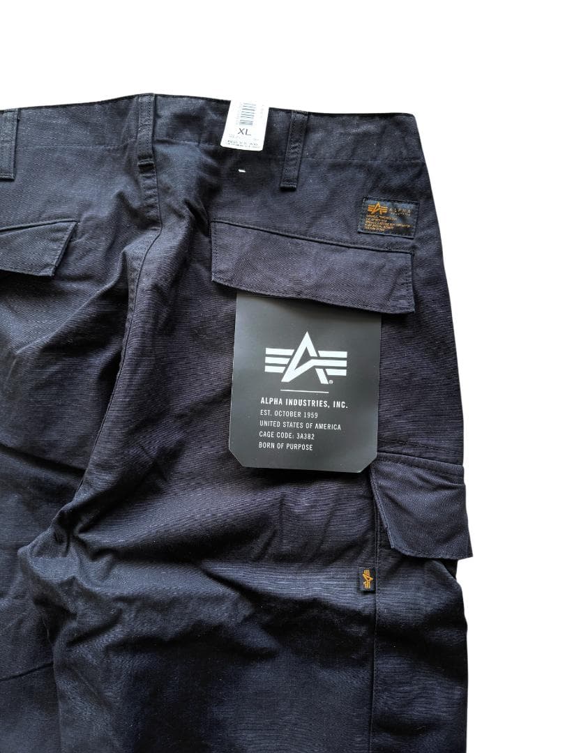 新品 ALPHA INDUSTRIES ミリタリー カーゴパンツ ブラック XL