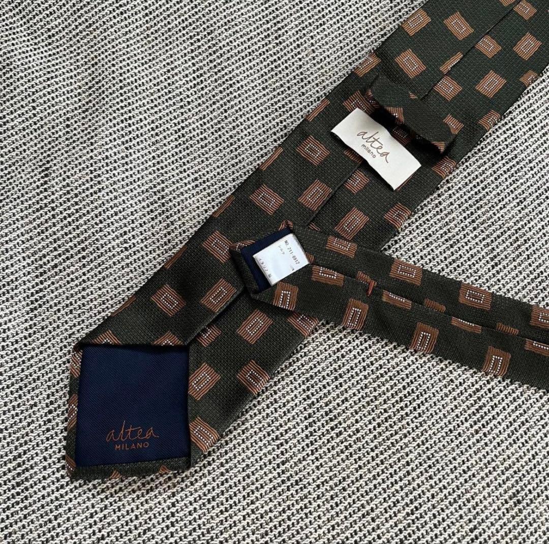 【Altea/アルテア】美品 ネクタイ メンズ オリーブ