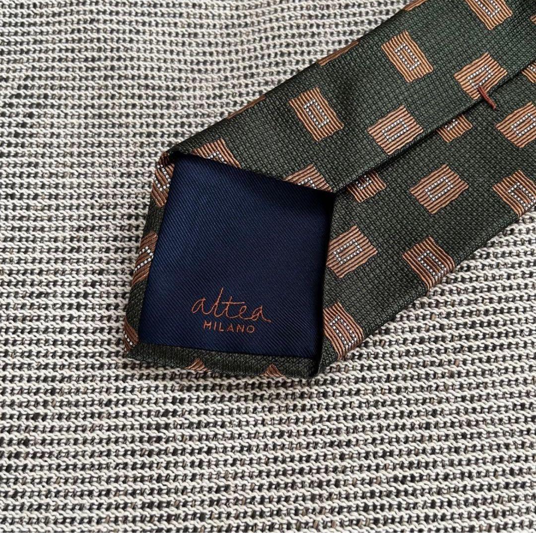 【Altea/アルテア】美品 ネクタイ メンズ オリーブ