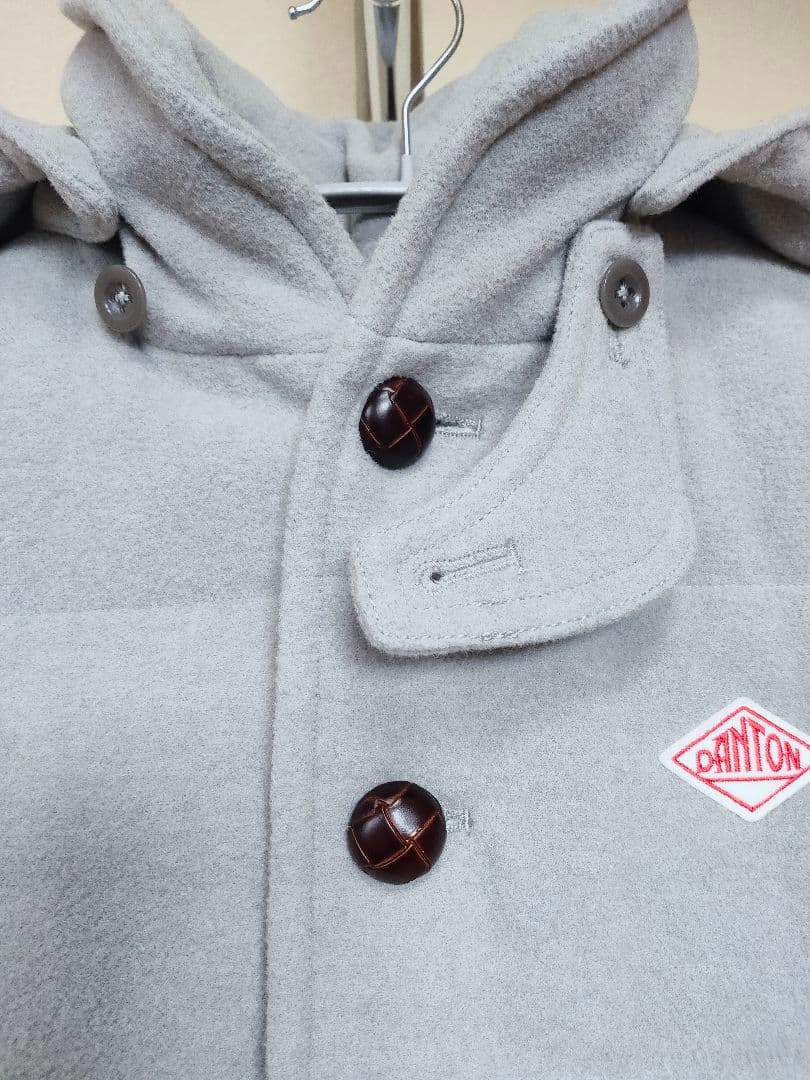 DANTON × BEAMS ダウンベスト 34 グレー レディース 牛革ボタン