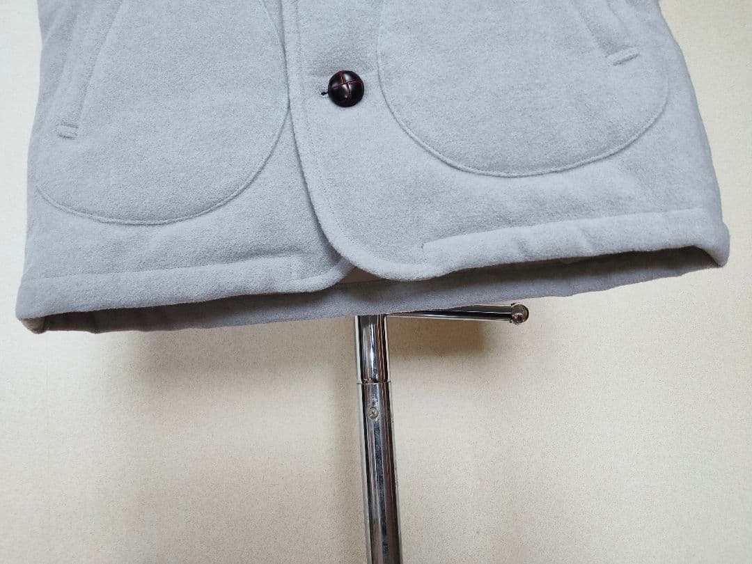 DANTON × BEAMS ダウンベスト 34 グレー レディース 牛革ボタン