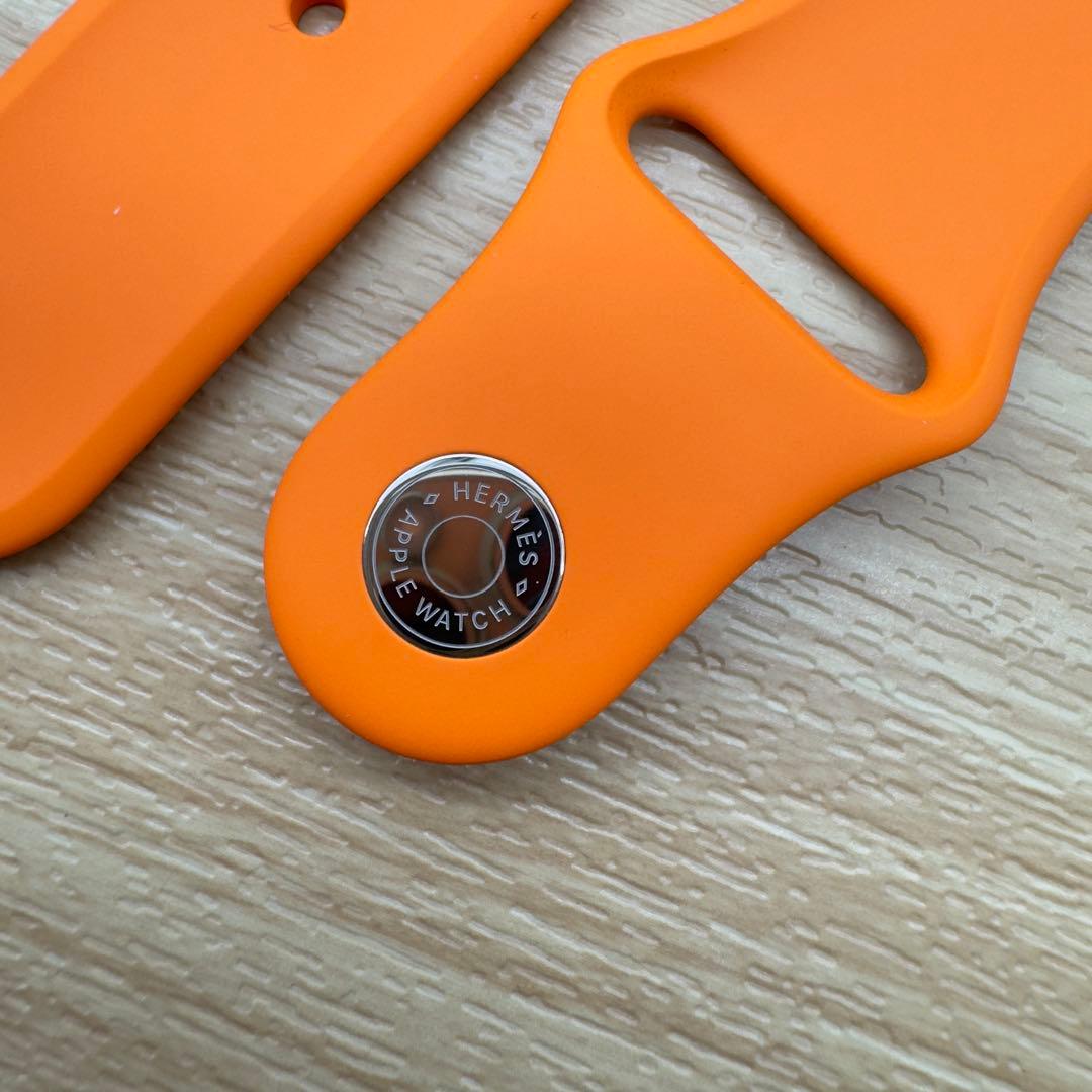 2080 Apple Watch エルメス　オレンジ　ラバー　シリコン　スポーツ