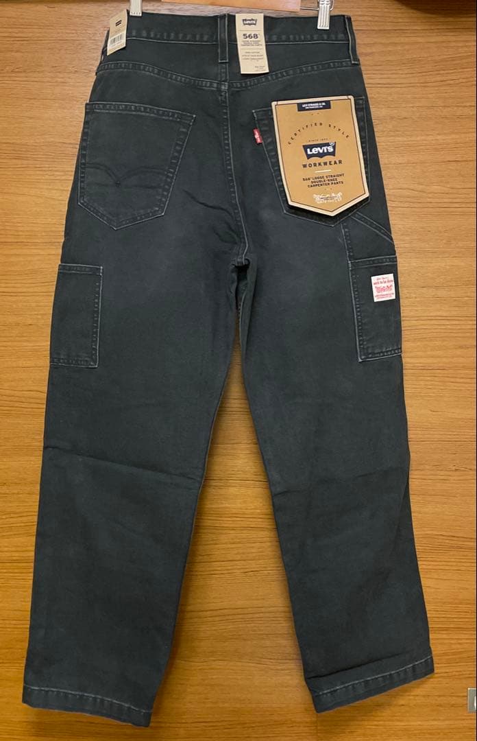 unisex Levi's 568 ルーズストレート ダブルニーブラック　W29