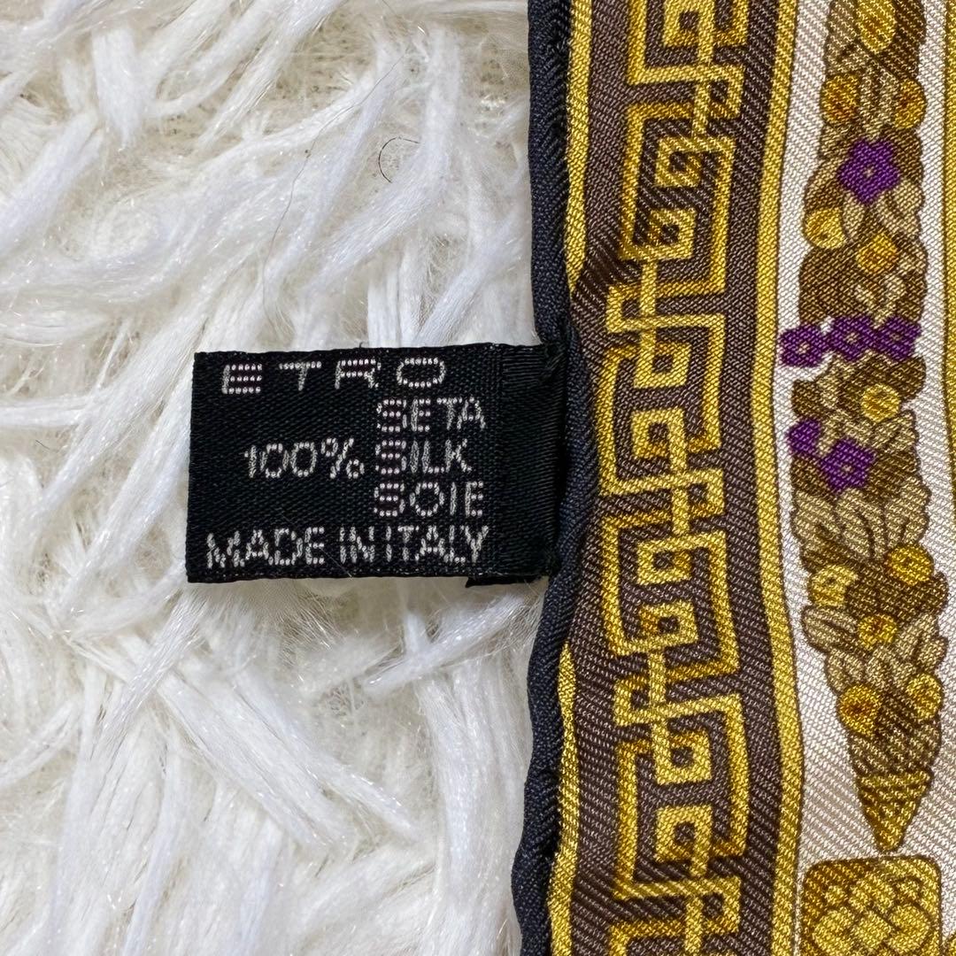 美品✨ETRO エトロ 大判スカーフ バロック調 イタリア製 シルク90×90