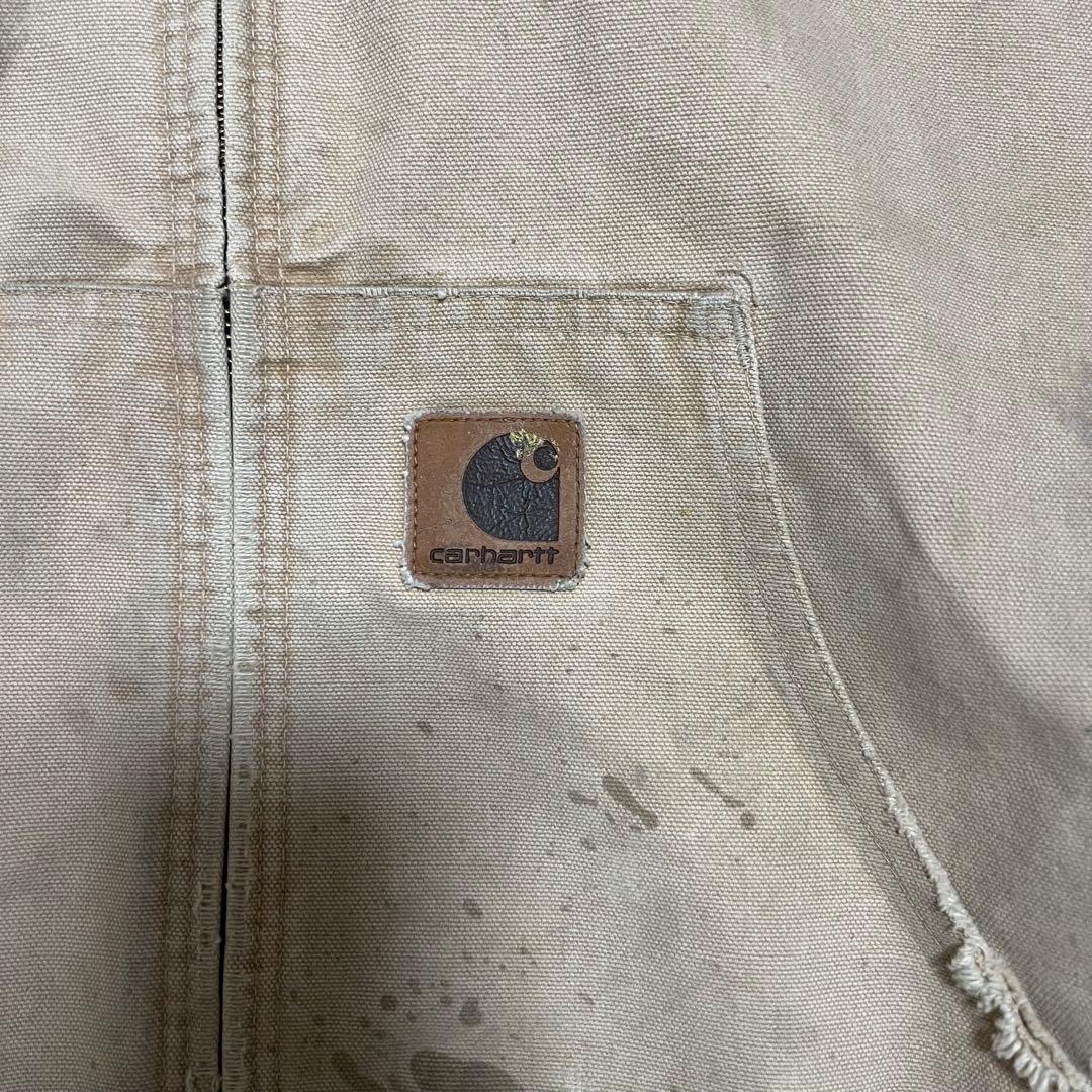 90s Carhartt カーハート ダックアクティブジャケット ベージュ ボロ
