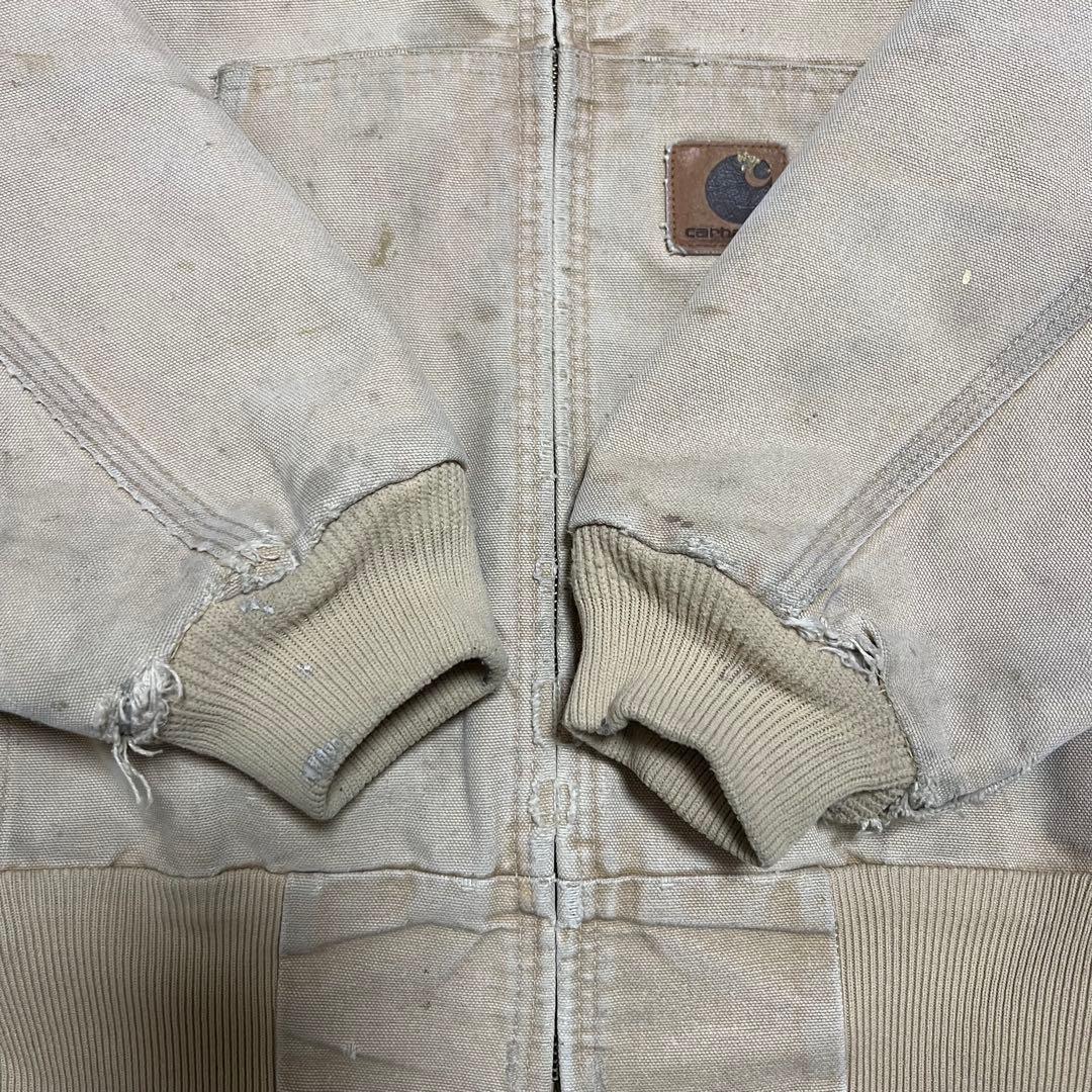 90s Carhartt カーハート ダックアクティブジャケット ベージュ ボロ