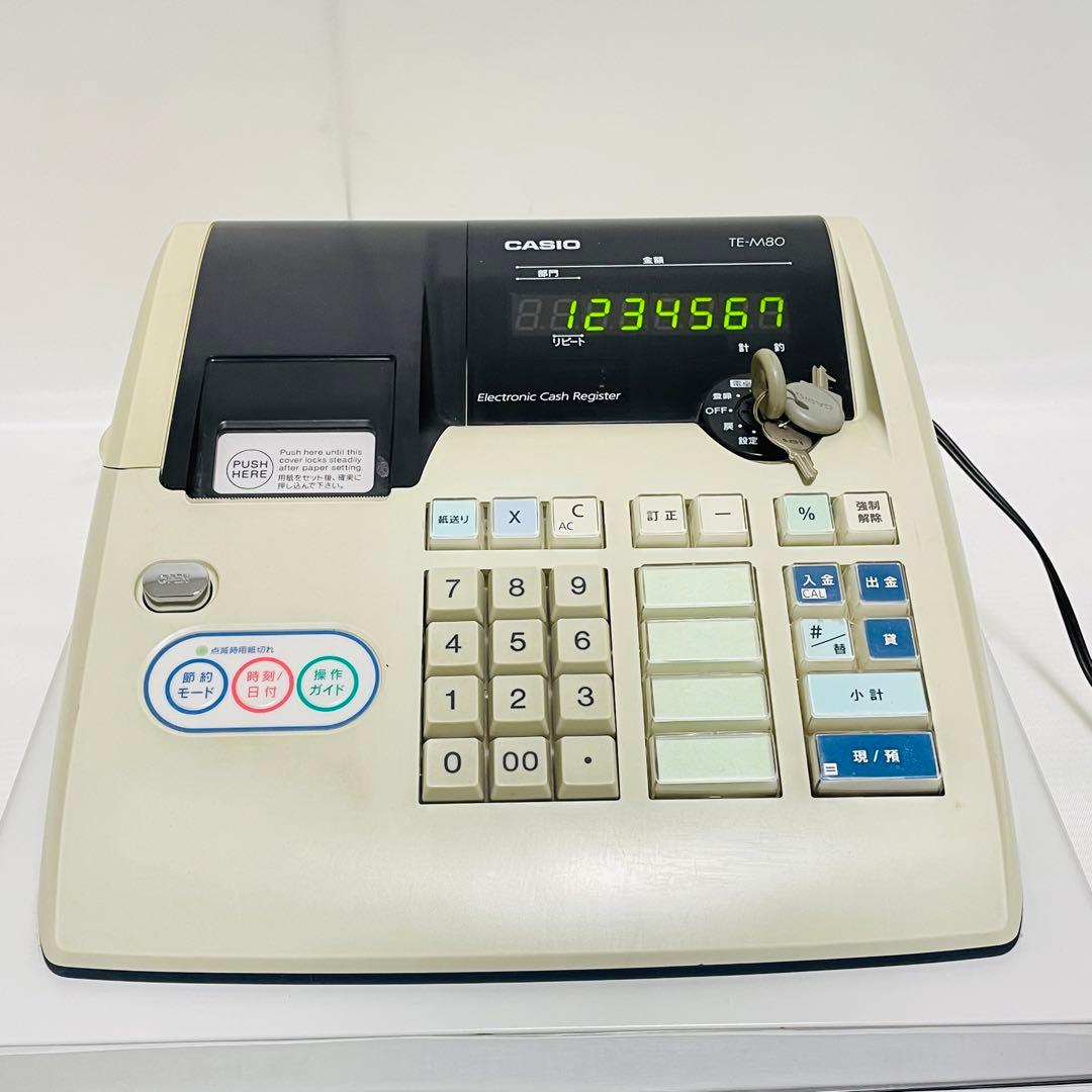 カシオレジスター　TE-M80　中古品　人気機種感熱紙　送料無料
