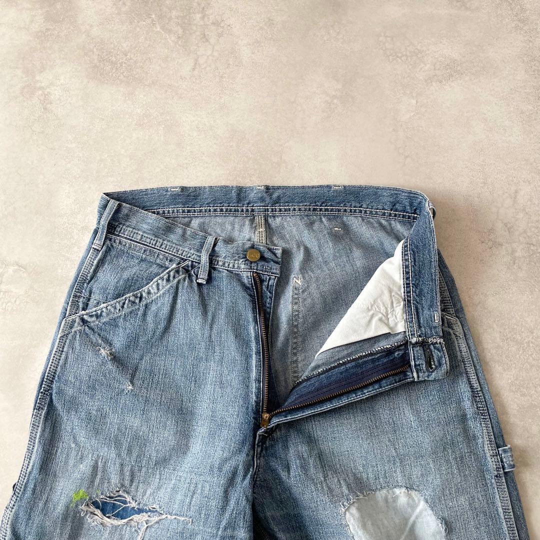 Lee ペインターパンツ リペア加工 ダメージ ワイド デニム M 日本製