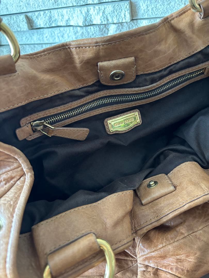 中古 miu miu キルティングレザー バッグ