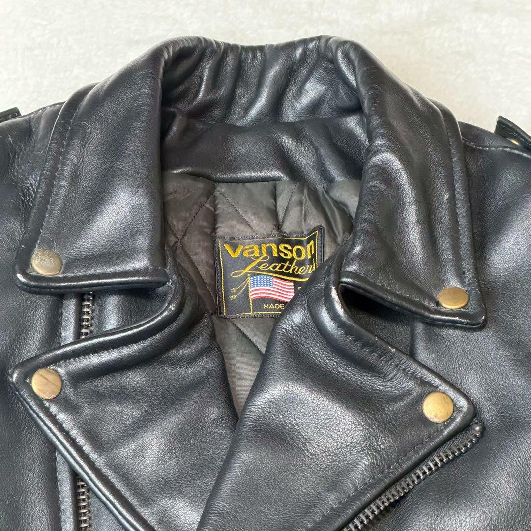 VANSON C2 ライダースジャケット キルティング USA 本革 ベルト
