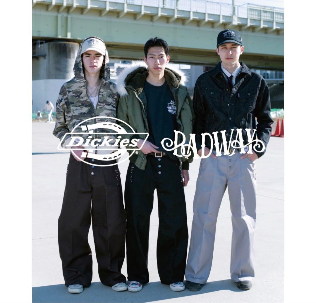 完売品BADWAY×Dickiesスタッズワークパンツ
