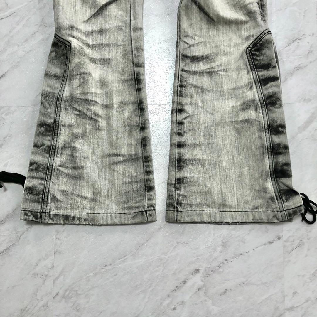 【希少 美品】トルネードマート デニム 鬼ヒゲ フレア レース グレー L