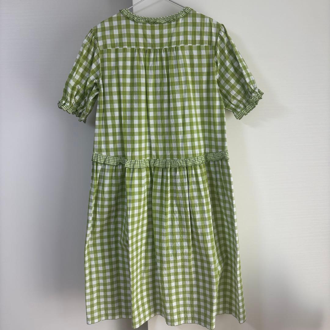 ★新品　PINK HOUSE グリーンチェック 半袖ワンピース