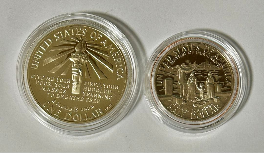 1986年 自由の女神 100周年記念銀貨・白銅貨2種セット プルーフ貨