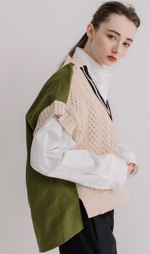 mimakiBLANC basque アランニットアーミーベスト