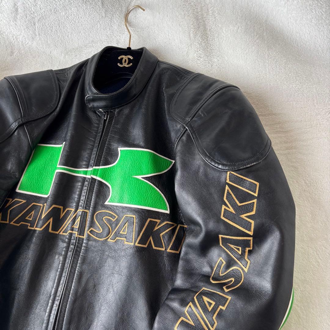 極希少✨Kawasaki 　レザー　Ninja ライダースジャケット　L