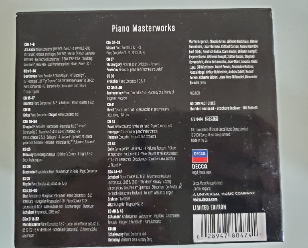 50CD ボックスセット 著名ピアノ曲集！音源 DECCA・PHILIPS・DG