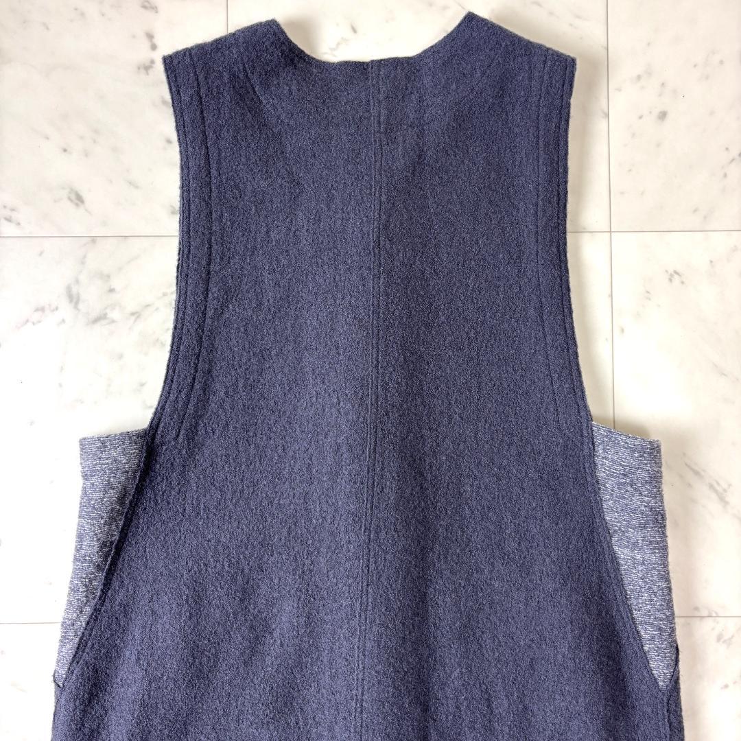 ヤッコマリカルド F ロング ジレ ベスト ウール レイヤードに。 グレー系