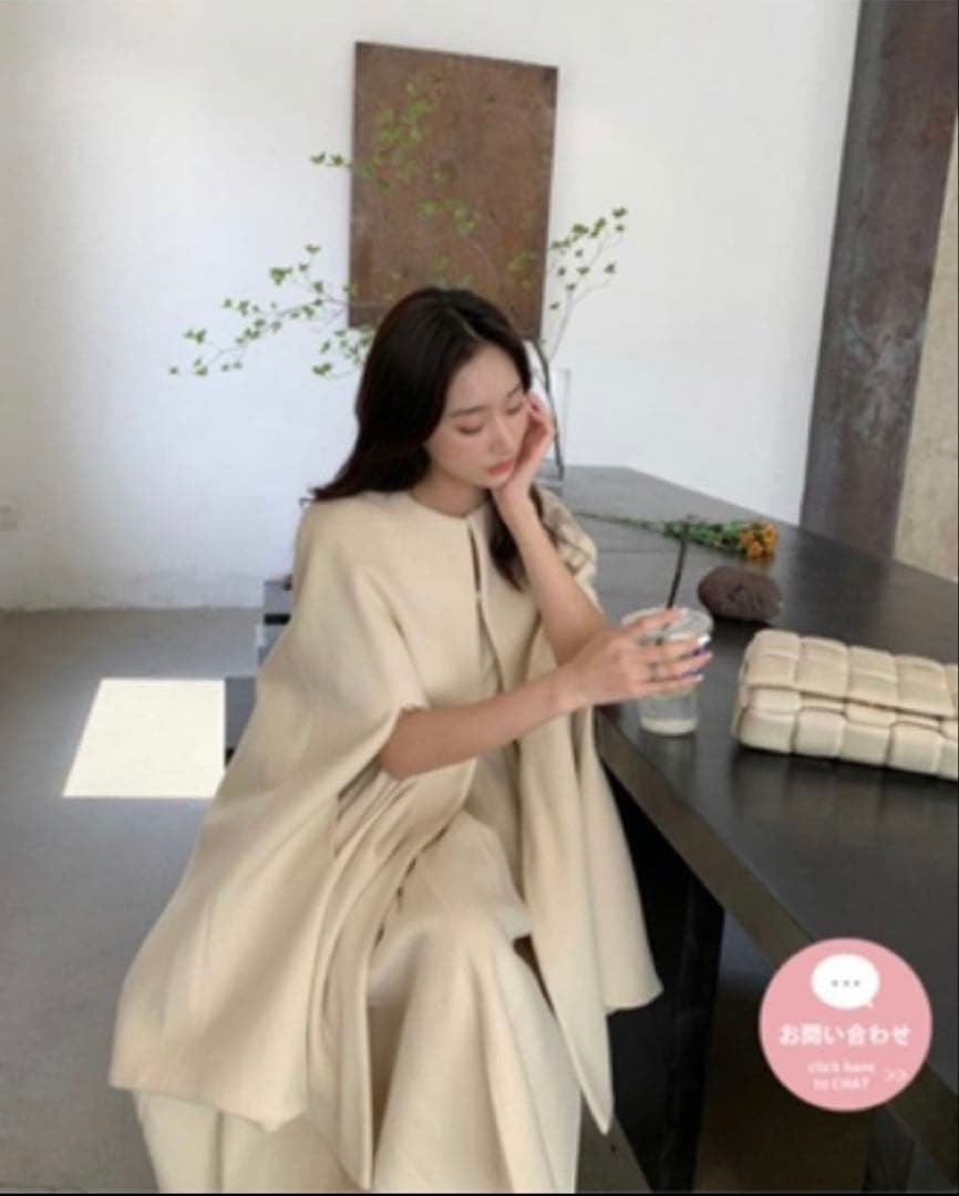 ロングワンピースとケープコート２点セット