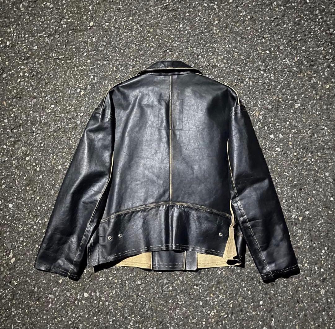 専用　MM6 黒 レザーライダースジャケット