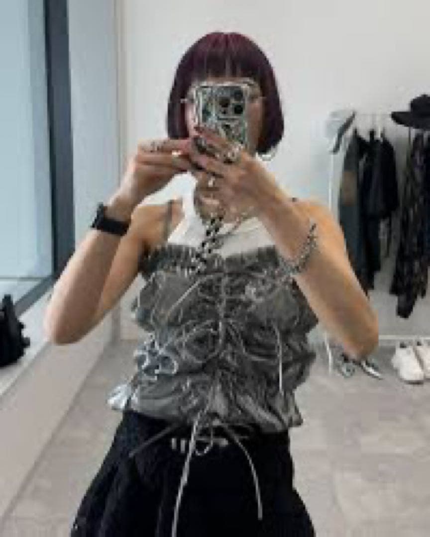 タグ付き　PAGEBOY hinechi ひねち　グロッシー　ビスチェ　シルバー