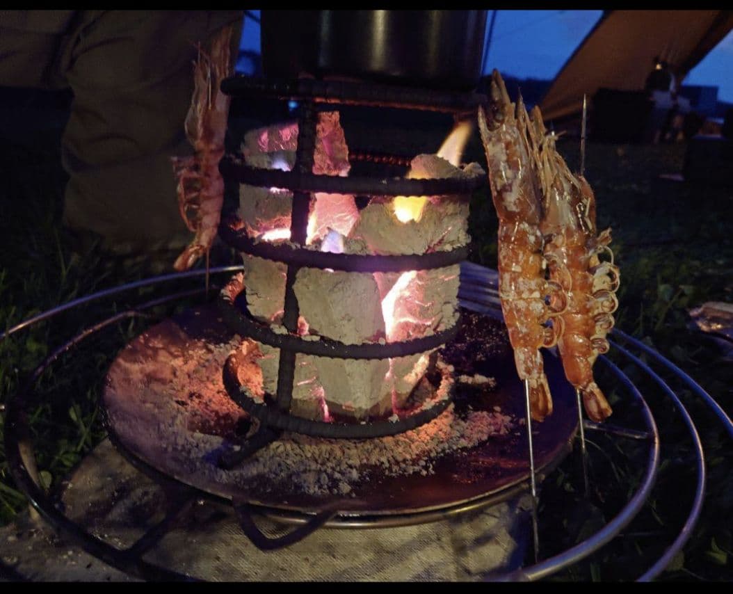 原始焼きスタンド （大）職人手作り 囲炉裏 暖炉 炉端 アウトドア キャンプ