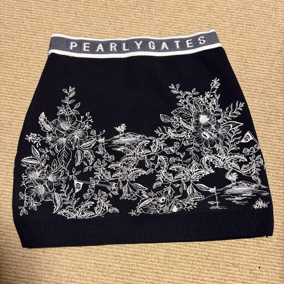 パーリーゲイツ　刺繍　ニットスカート　サイズ1
