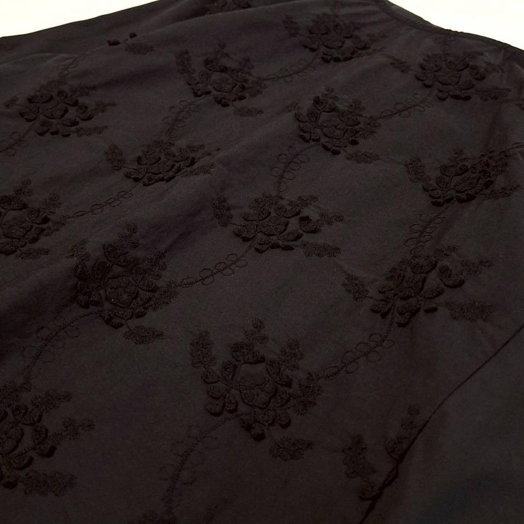 A2128 BEARDSLEY フロント刺繍 フレアブラウス プルオーバー F